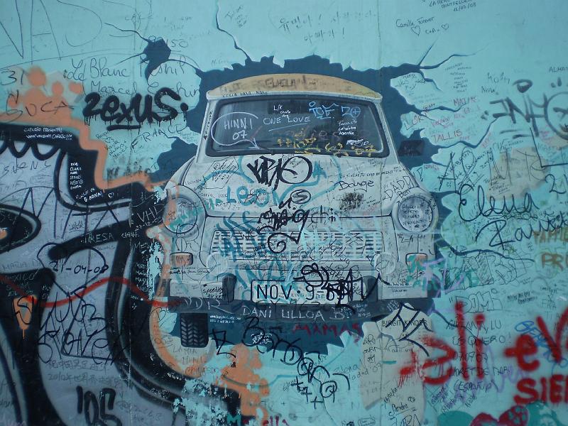 berlin 033.JPG - A Trabant breaks through the Berlin Wall in 1989
